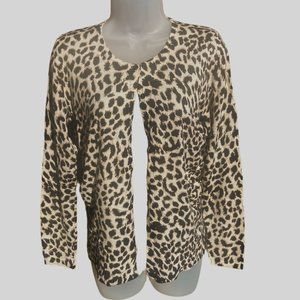 Ann Taylor Silk & Cashmere Leopard Cardigan Size M